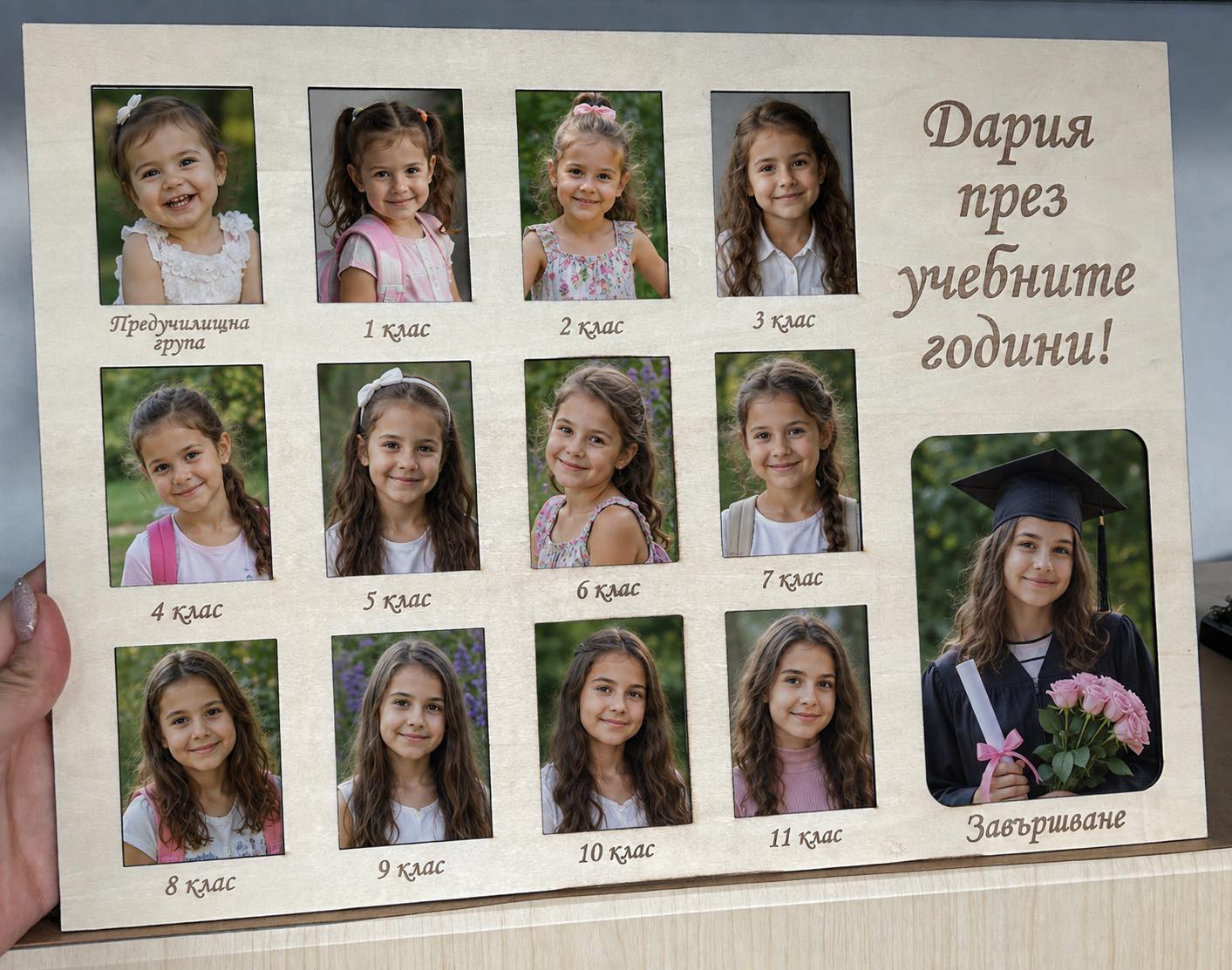 Дървена рамка „Моите училищни години“